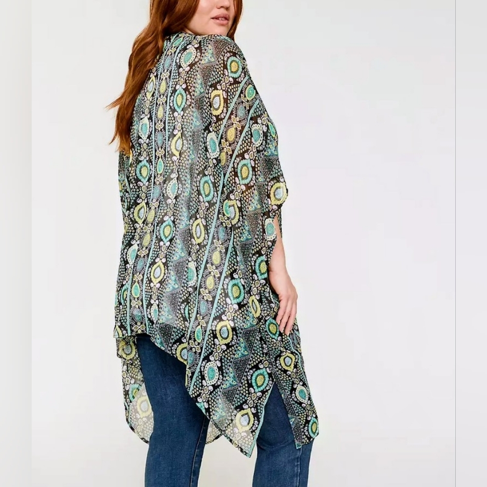 Lane Bryant Chiffon Maxi Adjustable-Sleeve Overpiece - Picture 3 of 9